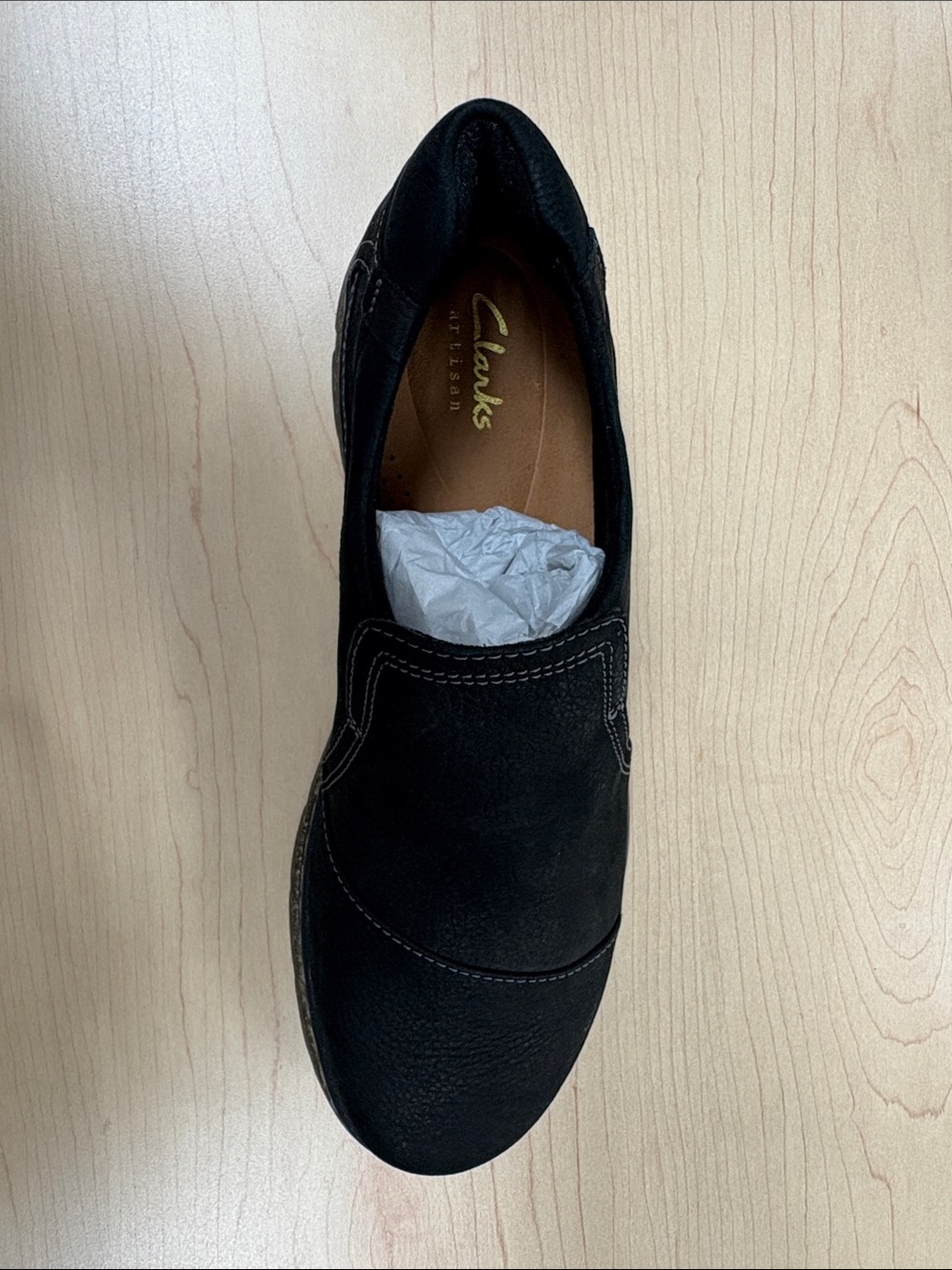 Clarks Women’s Orlene Black Slip-On Suede Loafers